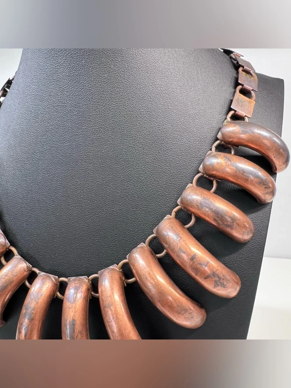 Modernist Copper Bib Collar Necklace